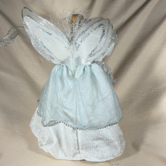 14” Porcelain Angel Fiber Optic Tree Topper-missing cord - Picture 2 of 13